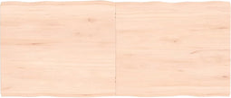 vidaXL - Tafelblad - natuurlijke - rand - 140x60x(2-4) - cm - massief - eikenhout