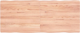 vidaXL - Tafelblad - natuurlijke - rand - 140x60x(2-4) - cm - eikenhout - lichtbruin