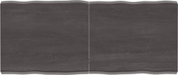 vidaXL - Tafelblad - natuurlijke - rand - 140x60x(2-6)cm - eikenhout - donkerbruin