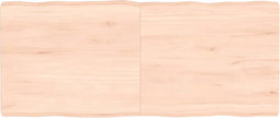 vidaXL - Tafelblad - natuurlijke - rand - 140x60x(2-6) - cm - massief - eikenhout