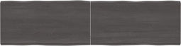 vidaXL - Tafelblad - natuurlijke - rand - 160x40x(2-4)cm - eikenhout - donkerbruin