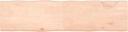 vidaXL - Tafelblad - natuurlijke - rand - 160x40x(2-4) - cm - massief - eikenhout