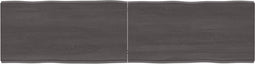 vidaXL - Tafelblad - natuurlijke - rand - 160x40x(2-6)cm - eikenhout - donkerbruin