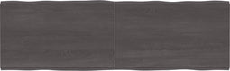 vidaXL - Tafelblad - natuurlijke - rand - 160x50x(2-4)cm - eikenhout - donkerbruin