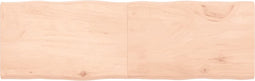 vidaXL - Tafelblad - natuurlijke - rand - 160x50x(2-4) - cm - massief - eikenhout