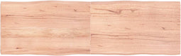 vidaXL - Tafelblad - natuurlijke - rand - 160x50x(2-4) - cm - eikenhout - lichtbruin