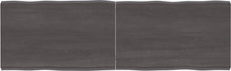 vidaXL - Tafelblad - natuurlijke - rand - 160x50x(2-6)cm - eikenhout - donkerbruin