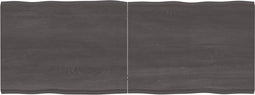 vidaXL - Tafelblad - natuurlijke - rand - 160x60x(2-4)cm - eikenhout - donkerbruin