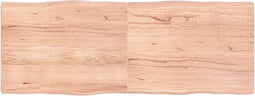 vidaXL - Tafelblad - natuurlijke - rand - 160x60x(2-4) - cm - eikenhout - lichtbruin