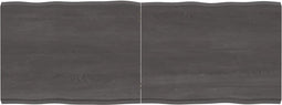 vidaXL - Tafelblad - natuurlijke - rand - 160x60x(2-6)cm - eikenhout - donkerbruin