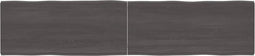 vidaXL - Tafelblad - natuurlijke - rand - 180x40x(2-4)cm - eikenhout - donkerbruin