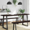 vidaXL - Tafelblad - natuurlijke - rand - 180x40x(2-4)cm - eikenhout - donkerbruin
