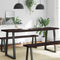 vidaXL - Tafelblad - natuurlijke - rand - 180x40x(2-6)cm - eikenhout - donkerbruin