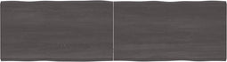 vidaXL - Tafelblad - natuurlijke - rand - 180x50x(2-4)cm - eikenhout - donkerbruin