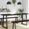 vidaXL - Tafelblad - natuurlijke - rand - 180x50x(2-4)cm - eikenhout - donkerbruin