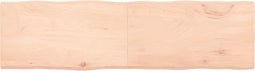 vidaXL - Tafelblad - natuurlijke - rand - 180x50x(2-4) - cm - massief - eikenhout
