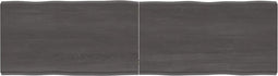 vidaXL - Tafelblad - natuurlijke - rand - 180x50x(2-6)cm - eikenhout - donkerbruin