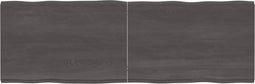 vidaXL - Tafelblad - natuurlijke - rand - 180x60x(2-4)cm - eikenhout - donkerbruin