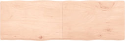 vidaXL - Tafelblad - natuurlijke - rand - 180x60x(2-4) - cm - massief - eikenhout