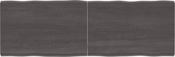 vidaXL - Tafelblad - natuurlijke - rand - 180x60x(2-6)cm - eikenhout - donkerbruin