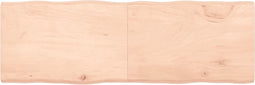 vidaXL - Tafelblad - natuurlijke - rand - 180x60x(2-6) - cm - massief - eikenhout