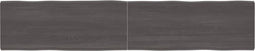 vidaXL - Tafelblad - natuurlijke - rand - 200x40x(2-4)cm - eikenhout - donkerbruin