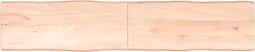 vidaXL - Tafelblad - natuurlijke - rand - 200x40x(2-4) - cm - massief - eikenhout