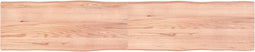 vidaXL - Tafelblad - natuurlijke - rand - 200x40x(2-4) - cm - eikenhout - lichtbruin