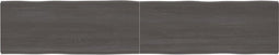 vidaXL - Tafelblad - natuurlijke - rand - 200x40x(2-6)cm - eikenhout - donkerbruin