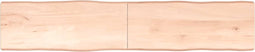 vidaXL - Tafelblad - natuurlijke - rand - 200x40x(2-6) - cm - massief - eikenhout