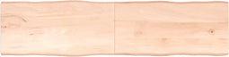 vidaXL - Tafelblad - natuurlijke - rand - 200x50x(2-4) - cm - massief - eikenhout