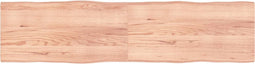 vidaXL - Tafelblad - natuurlijke - rand - 200x50x(2-4) - cm - eikenhout - lichtbruin