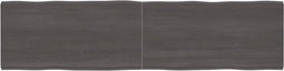 vidaXL - Tafelblad - natuurlijke - rand - 200x50x(2-6)cm - eikenhout - donkerbruin