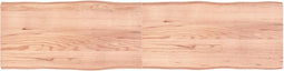 vidaXL - Tafelblad - natuurlijke - rand - 200x50x(2-6)cm - eikenhout - lichtbruin