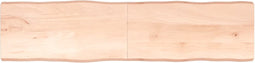 vidaXL - Tafelblad - natuurlijke - rand - 200x50x(2-6) - cm - massief - eikenhout