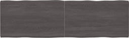 vidaXL - Tafelblad - natuurlijke - rand - 200x60x(2-4)cm - eikenhout - donkerbruin