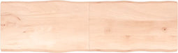 vidaXL - Tafelblad - natuurlijke - rand - 200x60x(2-4) - cm - massief - eikenhout