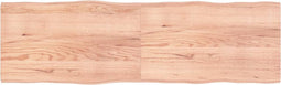 vidaXL - Tafelblad - natuurlijke - rand - 200x60x(2-4) - cm - eikenhout - lichtbruin