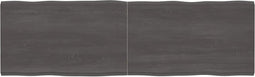vidaXL - Tafelblad - natuurlijke - rand - 200x60x(2-6)cm - eikenhout - donkerbruin