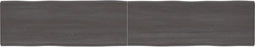 vidaXL - Tafelblad - natuurlijke - rand - 220x40x(2-4)cm - eikenhout - donkerbruin