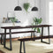 vidaXL - Tafelblad - natuurlijke - rand - 220x50x(2-4)cm - eikenhout - donkerbruin