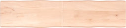 vidaXL - Tafelblad - natuurlijke - rand - 220x50x(2-4) - cm - massief - eikenhout