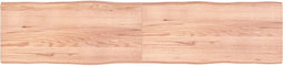 vidaXL - Tafelblad - natuurlijke - rand - 220x50x(2-4) - cm - eikenhout - lichtbruin