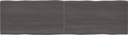 vidaXL - Tafelblad - natuurlijke - rand - 220x60x(2-4)cm - eikenhout - donkerbruin
