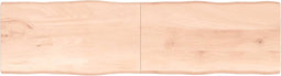 vidaXL - Tafelblad - natuurlijke - rand - 220x60x(2-4) - cm - massief - eikenhout