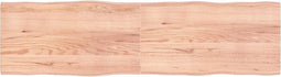 vidaXL - Tafelblad - natuurlijke - rand - 220x60x(2-4) - cm - eikenhout - lichtbruin