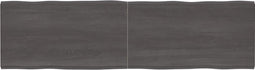vidaXL - Tafelblad - natuurlijke - rand - 220x60x(2-6)cm - eikenhout - donkerbruin
