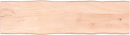 vidaXL - Tafelblad - natuurlijke - rand - 220x60x(2-6) - cm - massief - eikenhout