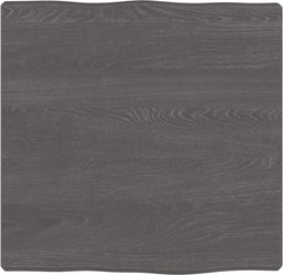vidaXL - Tafelblad - natuurlijke - rand - 40x40x(2-4) - cm - eikenhout - donkerbruin