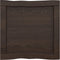 vidaXL - Tafelblad - natuurlijke - rand - 40x40x(2-4) - cm - eikenhout - donkerbruin